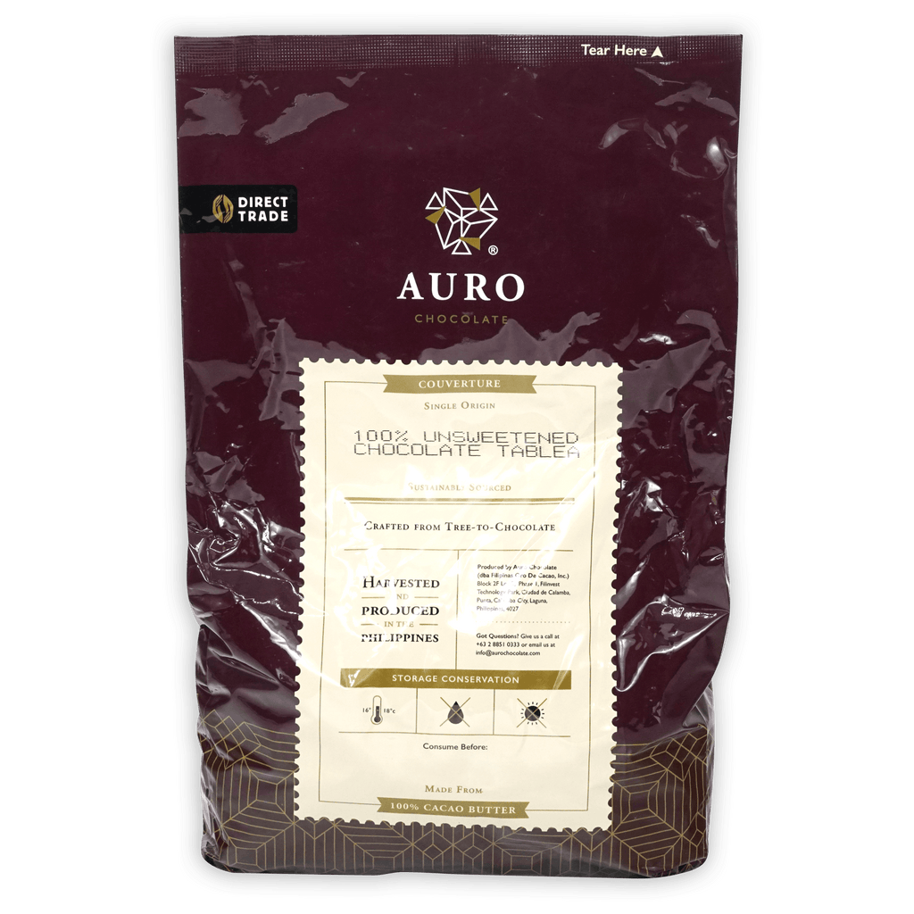Auro 100% unsweetened dark chocolate coins, 1kg bulk baking pouch