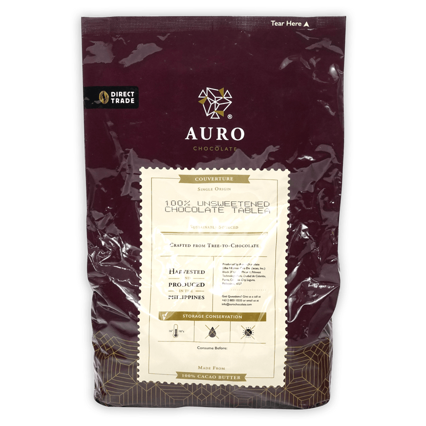 Auro 100% unsweetened dark chocolate coins, 1kg bulk baking pouch