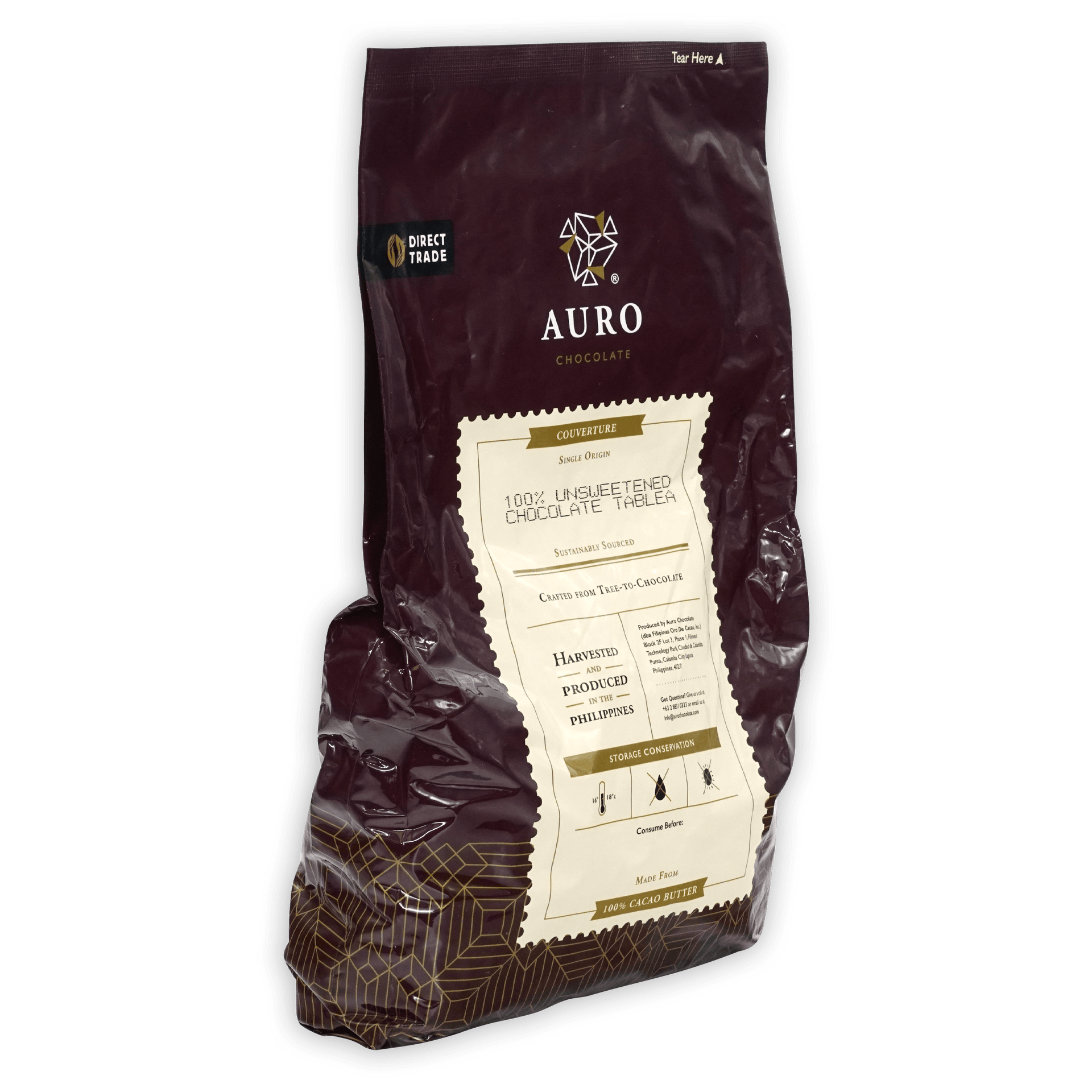 Auro bulk baking dark chocolate unsweetened coins 100% 1kg bag