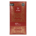 Auro Milk Chocolate 42% bar in red wrapper with gold patterns