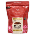 Auro Milk Chocolate Coins 42% red pink resealable pouch with tropical leaves