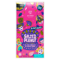 Auro Milk Salted Peanut 47% bar in vibrant pink purple wrap with festive masks