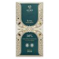 Auro Reserve Luna Dark Milk 50% chocolate bar in teal gold leaf foil