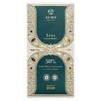 Auro Reserve Luna Dark Milk 50% chocolate bar in teal gold leaf foil