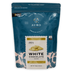 Auro White Chocolate Coins 32% in teal cream resealable package