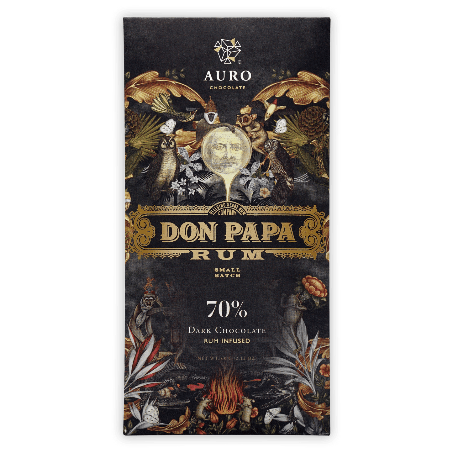 Auro x Don Papa Rum Infused Dark Chocolate 70% (Limited Batch) – Bar & Cocoa