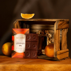 Baiani dark chocolate bar with orange zest 70% and glossy embossed lettering