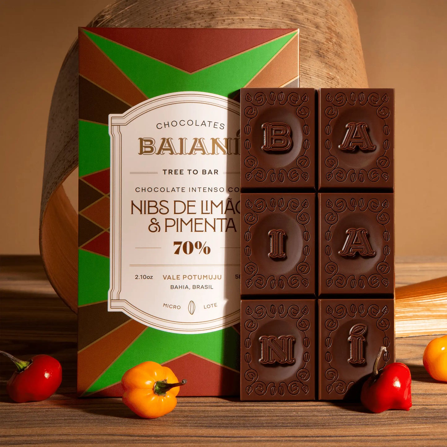 Baiani Dark w/ Lime & Chili Nibs 70%