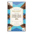 Baiani Dark Milk 57% cacao bar in blue-brown geometric box
