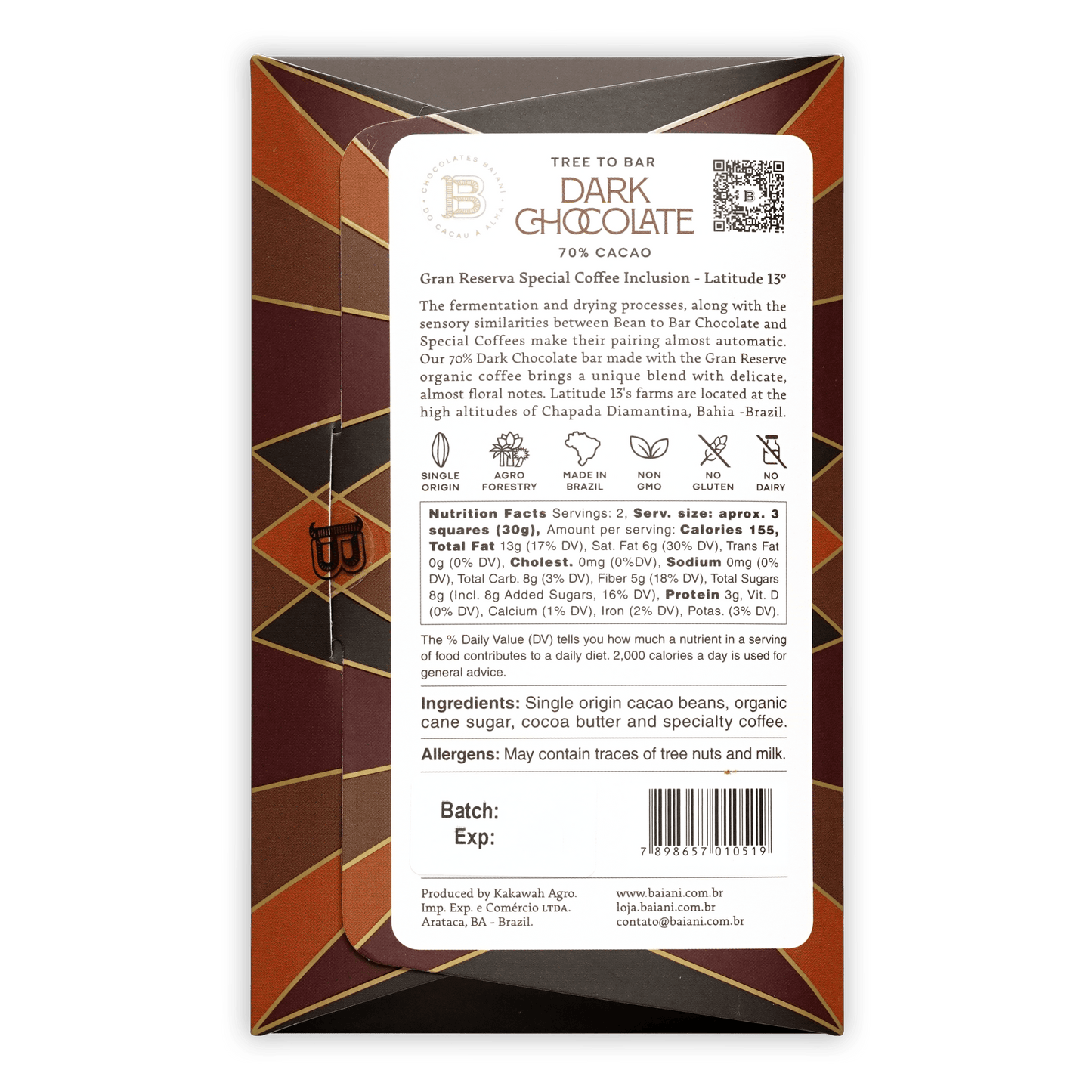 Baiani Dark w/ Brazilian Coffee 70%