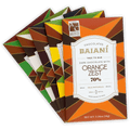 Baiani orange zest dark chocolate bar in bundle, geometric packaging