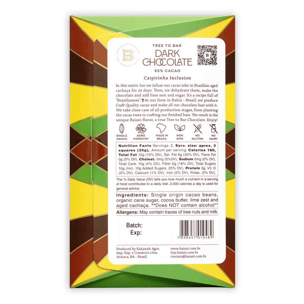 Baiani Inclusion Chocolate Bundle 5 Bars vibrant geometric wrapper