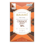 Baiani dark chocolate bar with orange zest, 70% cacao