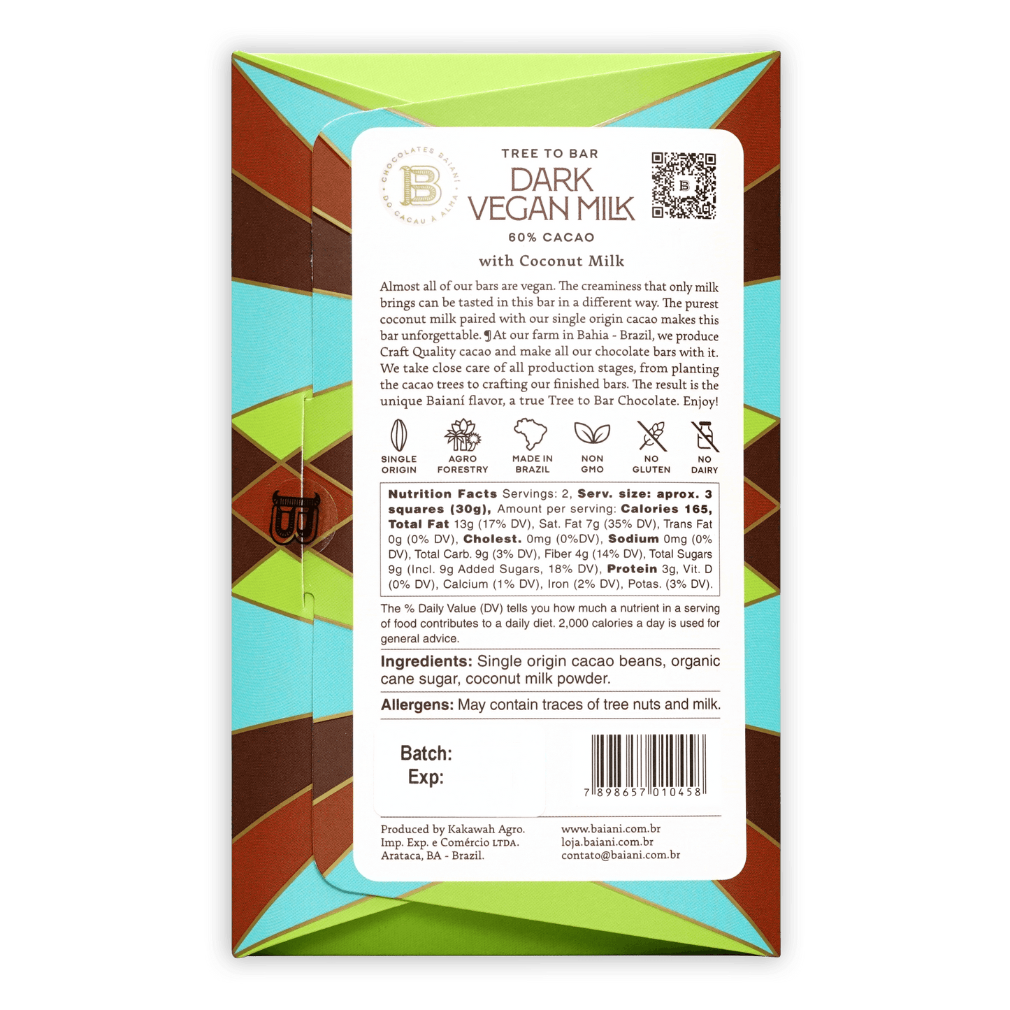 Baiani Vegan Milk Chocolate 60%