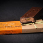 Pralus Infernale Orange Bar: dark chocolate with textured surface