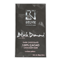 Belvie Black Diamond 100% cacao dark chocolate bar in sleek black packaging with silver foil accents