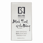 Belvie Black Pearl 85% sleek white bar wrapper with black typography
