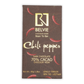 Belvie Chili Pepper Dark Chocolate 70% cacao bar with chili illustrations