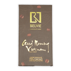 Belvie Coffee GMV 70% dark chocolate bar wrapper with gold lettering