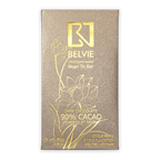 Belvie Noir Dark 90% gold-wrapped chocolate bar with lotus design