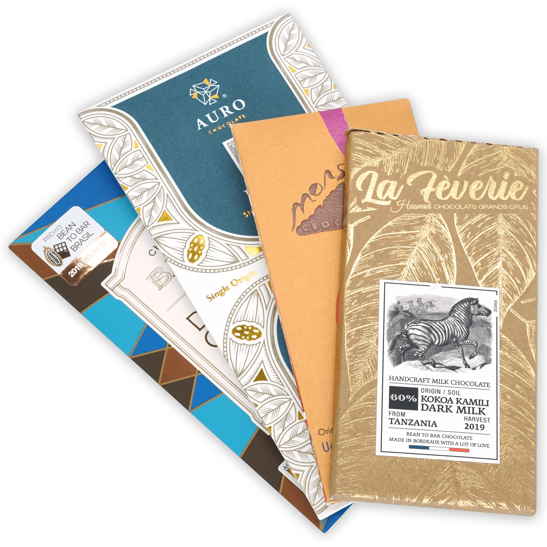 Best of Dark Milk Bundle: Auro, La Fèvrière, Mors artisanal chocolate bars