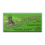 Bonnat Cacao Cusco 75% dark chocolate bar with green wrapper and cathedral illustration