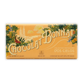 Vintage orange Bonnat Dos Cielos Colombia Milk 65% wrapper with botanicals