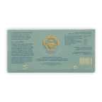 Back of Bonnat Les Sirenes Philippines 75% light teal wrapper with gold foil and French text