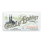 Bonnat Madagascar 75% chocolate bar wrapper with Voiron cathedral