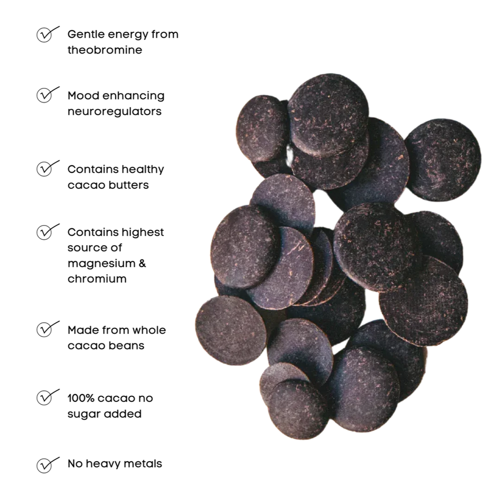 Ora Ceremonial Cacao Vibrant Vitality 100% dark chocolate discs