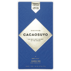 Cacaosuyo Cuzco 100% Peruvian cacao dark chocolate in sleek blue wrapper