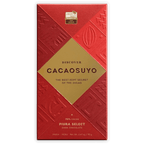 Cacaosuyo Piura Select 70% dark chocolate bar wrapper with Incan patterns