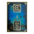 Cacaoteca Dark 100% chocolate bar in ocean-themed blue packaging