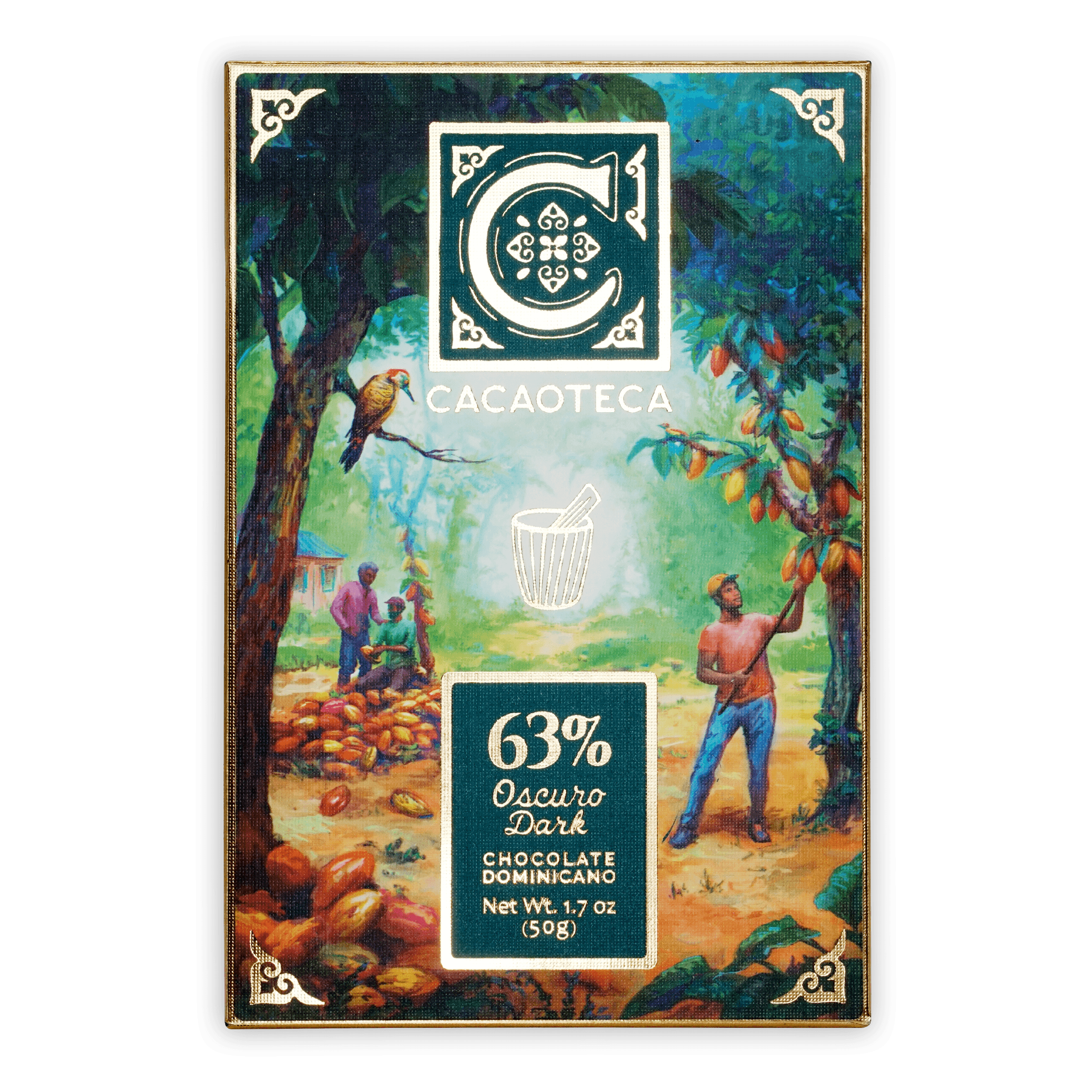 Cacaoteca 63% oscuro dark chocolate bar Dominican origin wrapper