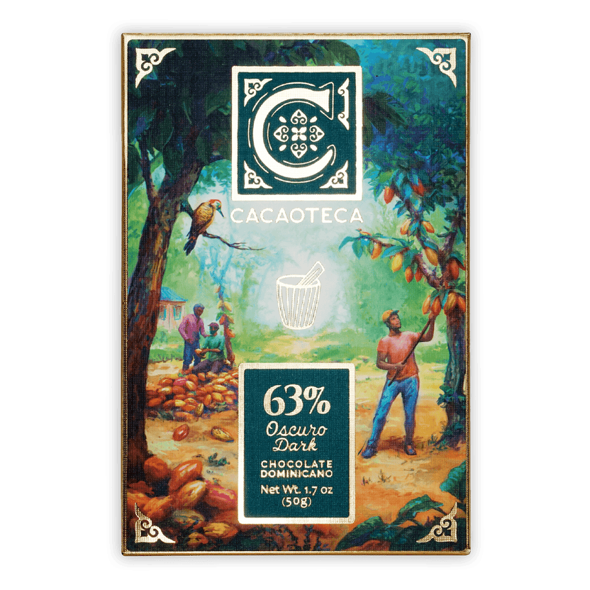Cacaoteca 63% oscuro dark chocolate bar Dominican origin wrapper