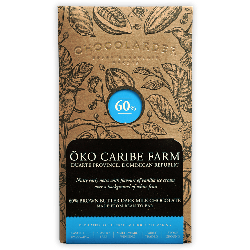 Chocolarder Browned Butter Milk 60% öko Caribe Farm dark chocolate bar