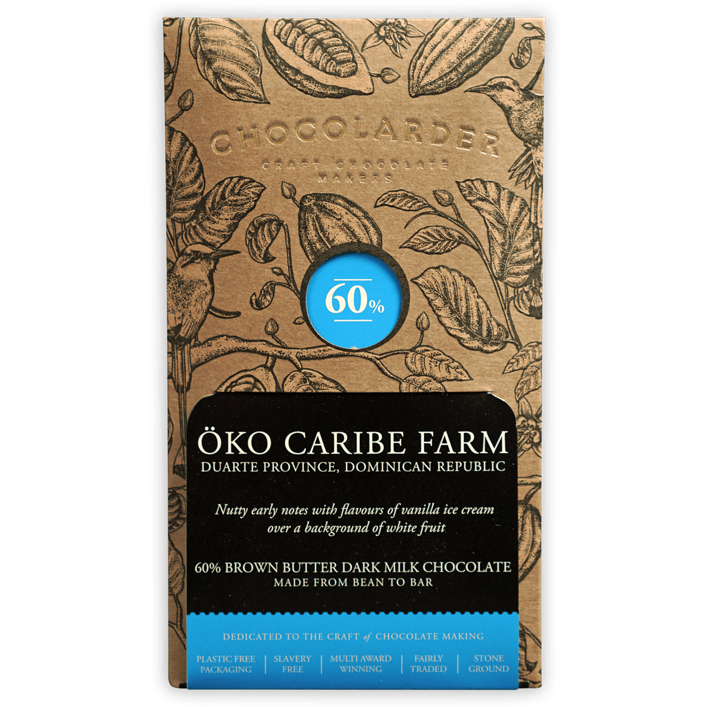 Chocolarder Browned Butter Milk 60% öko Caribe Farm dark chocolate bar