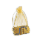Sheer yellow organza bag with Definite Chocolate Napolitans mini squares