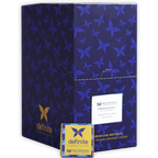 Definite Chocolate Napolitans: 50 Dominican milk chocolates in navy blue butterfly box