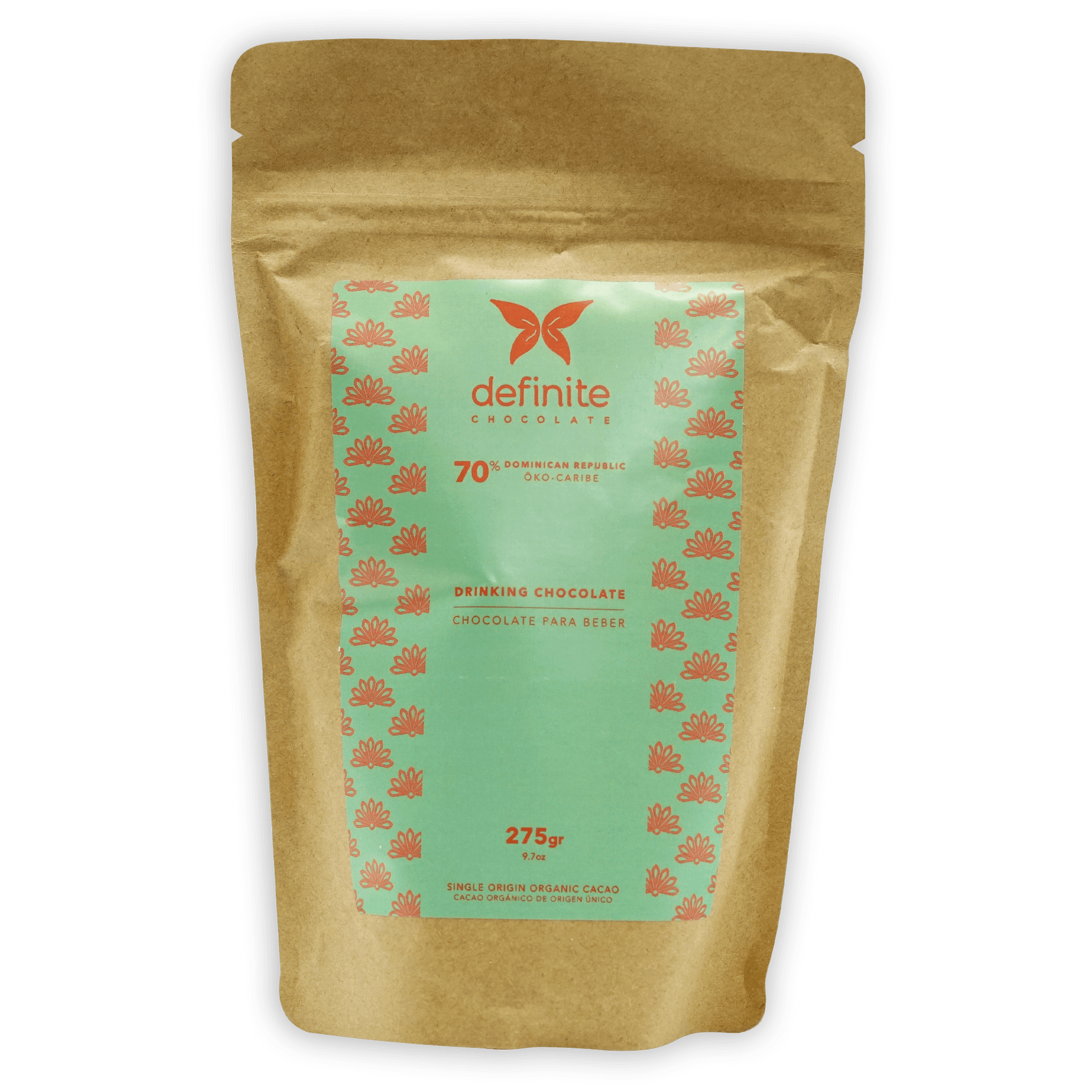 Definite Drinking Chocolate Dark 70% resealable pouch