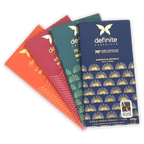 Definite Chocolate Variety Bundle: navy blue gold bar with butterfly sunburst