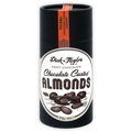 Dick Taylor 65% chocolate coated almonds in sleek black tin
