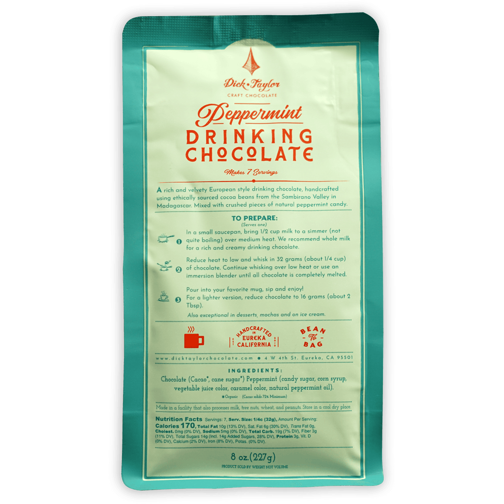 Teal Dick Taylor peppermint drinking chocolate packet