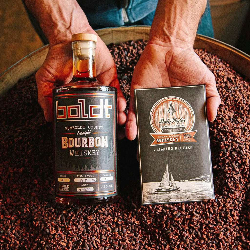 Dick Taylor Straight Bourbon Whiskey Chocolate limited release bottle and box