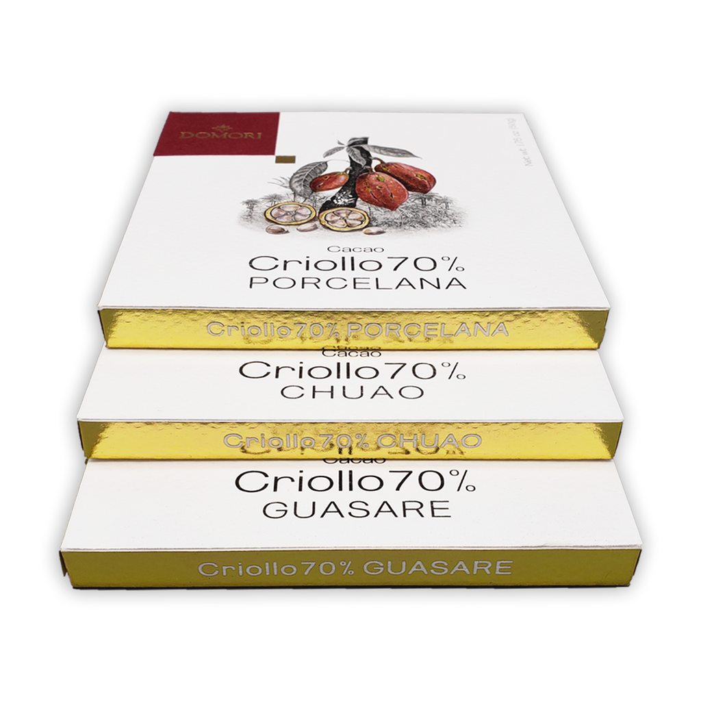 Domori Criollo 70% cacao chocolate bundle with 4 bars