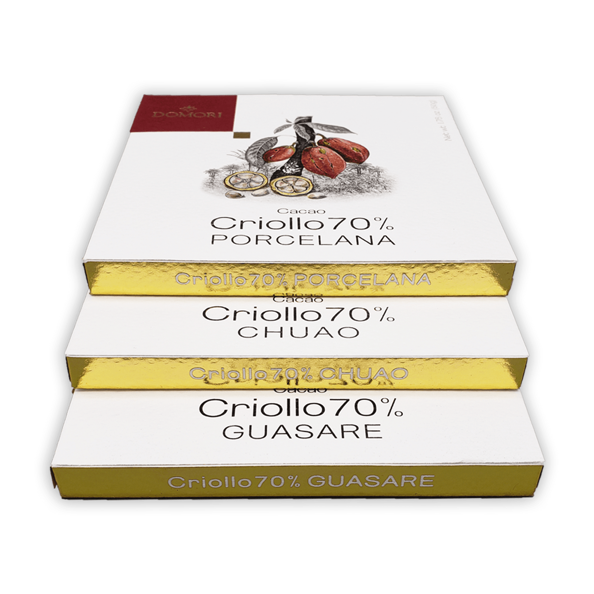 Domori Criollo 70% cacao chocolate bundle with 4 bars