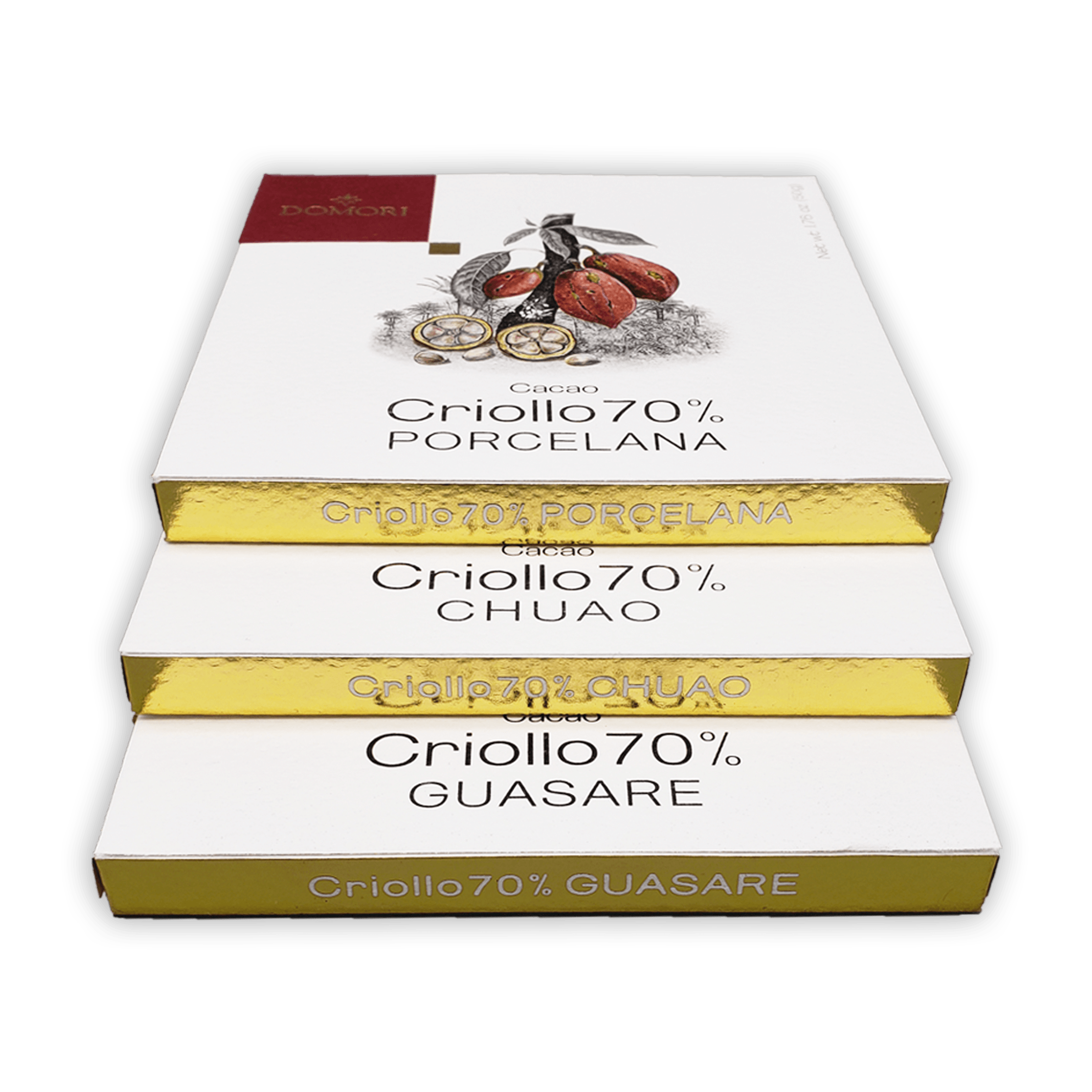 Domori Criollo 70% cacao chocolate bundle with 4 bars