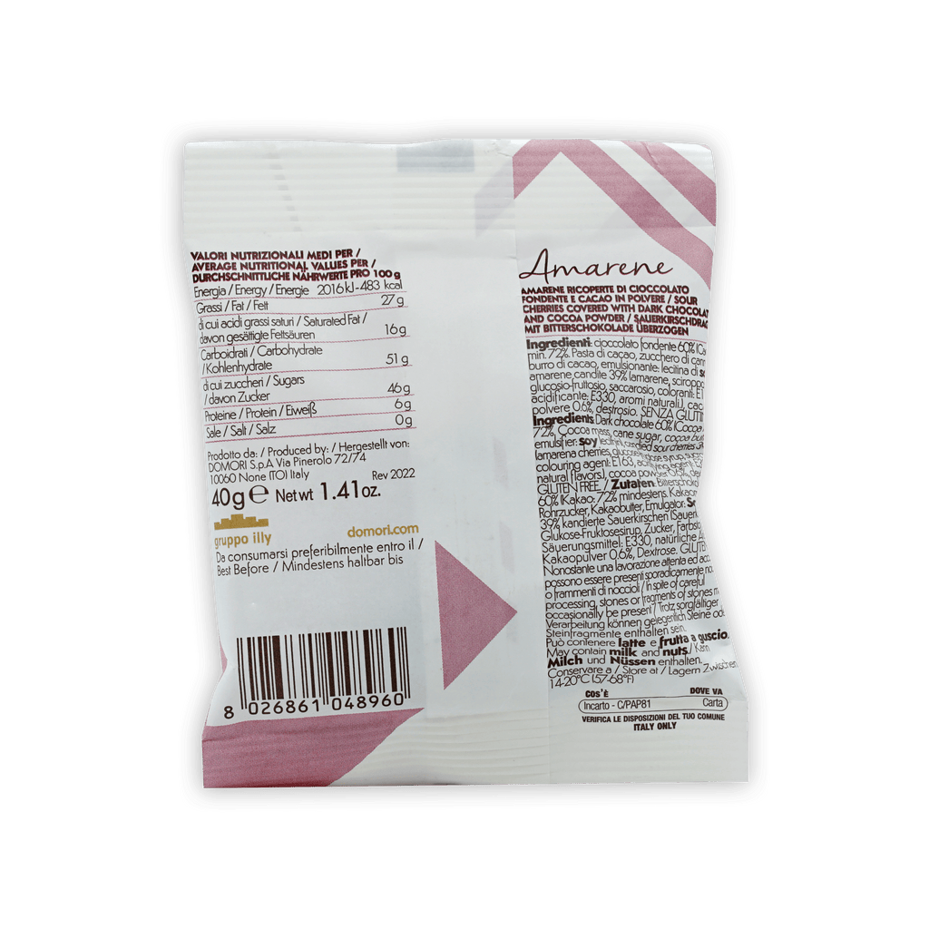 Domori Dragees guppa lily amarene white pink foil chocolate bar