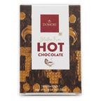 Domori gluten-free hot chocolate mix box with gold brown pattern