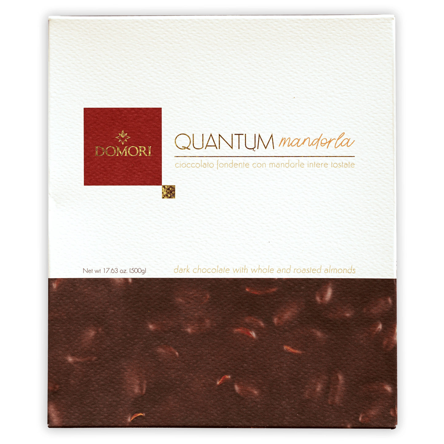 Domori Quantum Dark Chocolate and Whole Almonds 68% (500g)